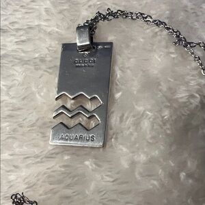 GUCCI Silver Aquarius Pendant Necklace